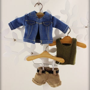 3 pieces Jeans  Denim Blythe clothes set for Blythe doll