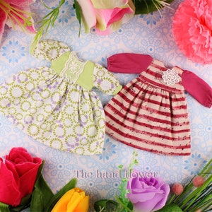 Clearance Sale Very cute lot 2 pieces dresses clothes outfit  for Blythe dolls and similar.
