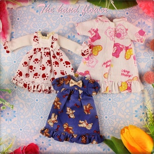 Clearance Sale Very cute lot 3 pieces dresses clothes outfit  for Blythe dolls and similar.