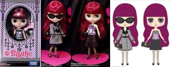Neo Blythe Natasha Moore Original Stock Outfit - Purple Top, Black