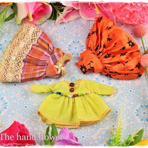 Clearance Sale Very cute lot 3 pieces dresses clothes outfit  for Blythe dolls and similar.