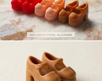 Barbie/Blythe Mary Jane Doll shoes Platform Mary Jane set Shoes.