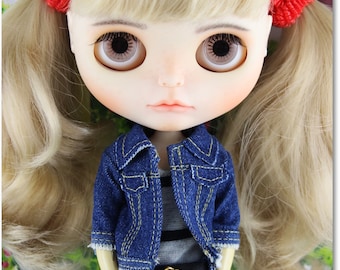 3 pieces Jeans Denim Blythe clothes set for Blythe doll