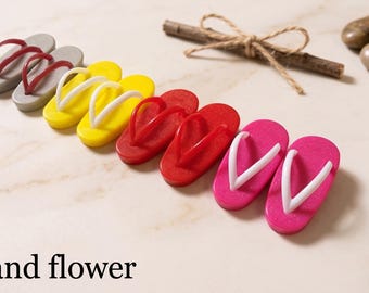4 Colors Available! Miniature Japanese Clogs Flip Flop Shoes for Licca & 1/6 Dolls (Foot 2cm) Custom Doll Accessories