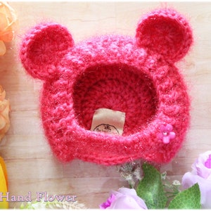 Blythe doll hat,doll bear ear hat, blythe hat, blythe bonnet, Helmet for Blythe
