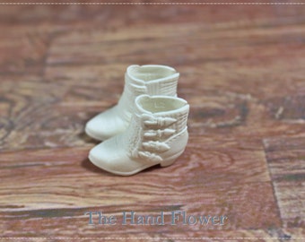 Blythe Ankle White Boot doll Shoes.