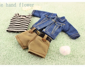 3-częściowy zestaw ubrań Blythe Jeans Denim Blythe dla lalki Blythe