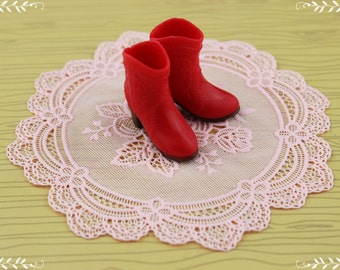 Blythe Boots Doll fit Cutie Boot Red Shoes.