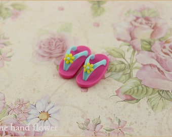 Pink beach toy flip flops.doll slipper.