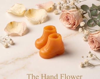 Rare Orange Rainboots for Petite Blythe | Tiny Takara Tomy Mini Doll Shoes | Miniature Orange Boots Footwear