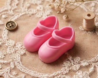 Pink Mary Jane Doll Shoes for Neo Blythe, Licca, Pure Neemo & 1/8 BJD - Sweet School Girl Style | The hand flower
