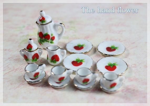 Mini Teapot Sets 1/12 Scale Miniature Dollhouse Tea Sets - Decorative  Ceramics Tea Cup Japanese Style Porcelain Tea Kit Dollhouse Accessories for