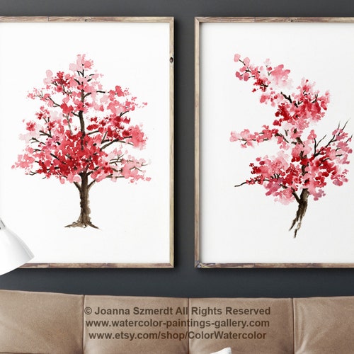 Cherry Blossom Tree Cherry Blossom Set of 2 Gift Idea Etsy