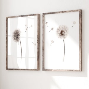 Dandelion Wall Art, Dandelion Canvas Painting, Dandelion Canvas, Dandelion Print, set of 2 Dandelion Prints Living Room Wall Art Painting