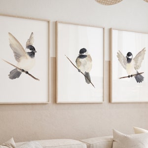 Chickadee Art set of 3