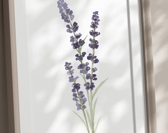 Herb Wall Decor, Lavender Home Decor, Lavender Art Print Purple Wall Decor, Lavender Wall Art, Living Room Wall Hanging, Kitchen Art Print