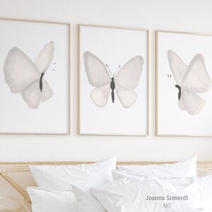 Weißer Schmetterling Prints, Klassenzimmer Dekor für Kinder, Lernposter von 3, Mädchen-Schlafzimmer Wandkunst, Hausschule Lernen Kleinkind-Spielzimmer