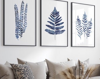 Juego de 3 impresiones de helechos