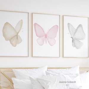 Bunt Schmetterling Drucke, Klassenzimmer Kinder Dekor, Lernposter 3er-Set, Mädchen Schlafzimmer Wandkunst, Schule Lernen Kleinkind Spielzimmer