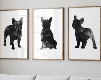 French Bulldog Art Print set of 3