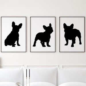 French Bulldog Prints, Frenchie Print, Frenchie Print Wall Art, Dog set of 3 Prints, Frenchie Lover Gift Ideas