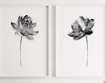 Lotus Print Wall Art, set of 2 Lotus Extra Large