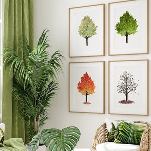 Four Elements Wall Art, Four Seasons Wall Art, Spring Summer Fall ...