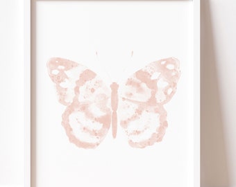 Butterfly Nursery Art, Butterfly Wall Decor, Butterfly Wall Art Baby Shower Gift, Blush Pink Poster Pink Nursery Art, Butterfly Painting