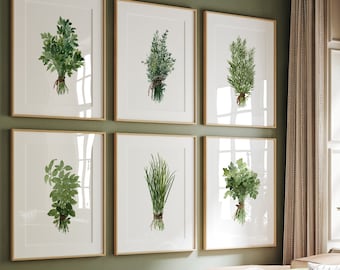 Stampe Herb Kitchen: arte botanica ad acquerello, set da 6