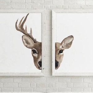 Deer and Doe Bedroom Pic set of 2