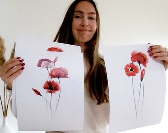 Poppy Painting set of 2