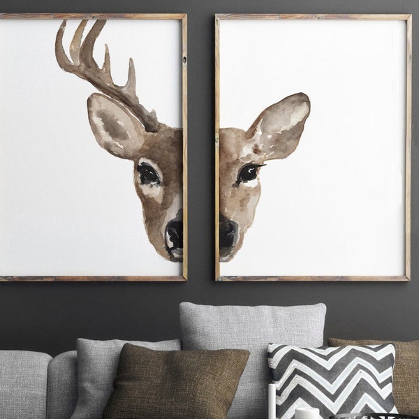 Deer Head Wall Art Etsy