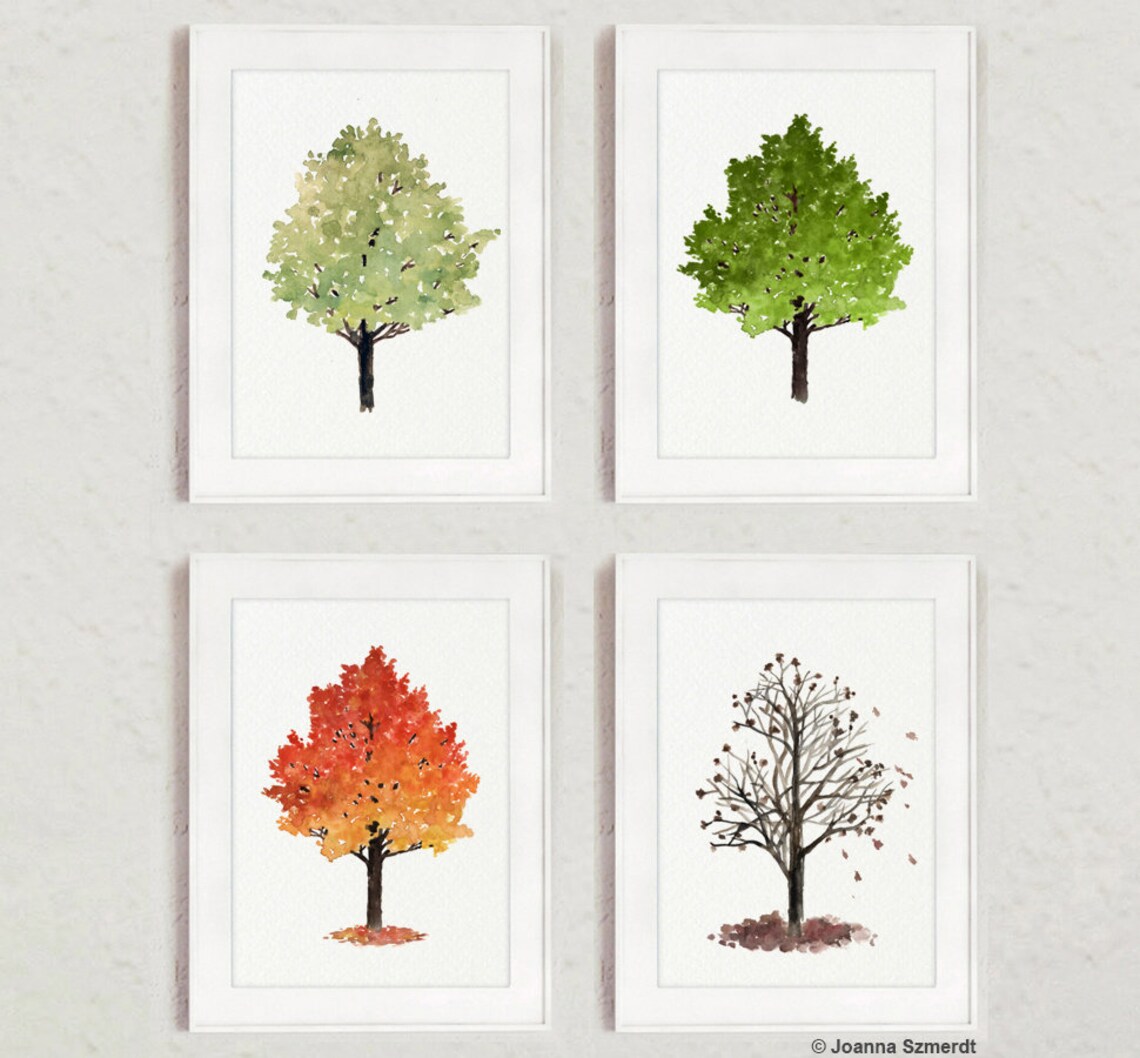 Four Elements Wall Art Four Seasons Wall Art Spring Summer - Etsy