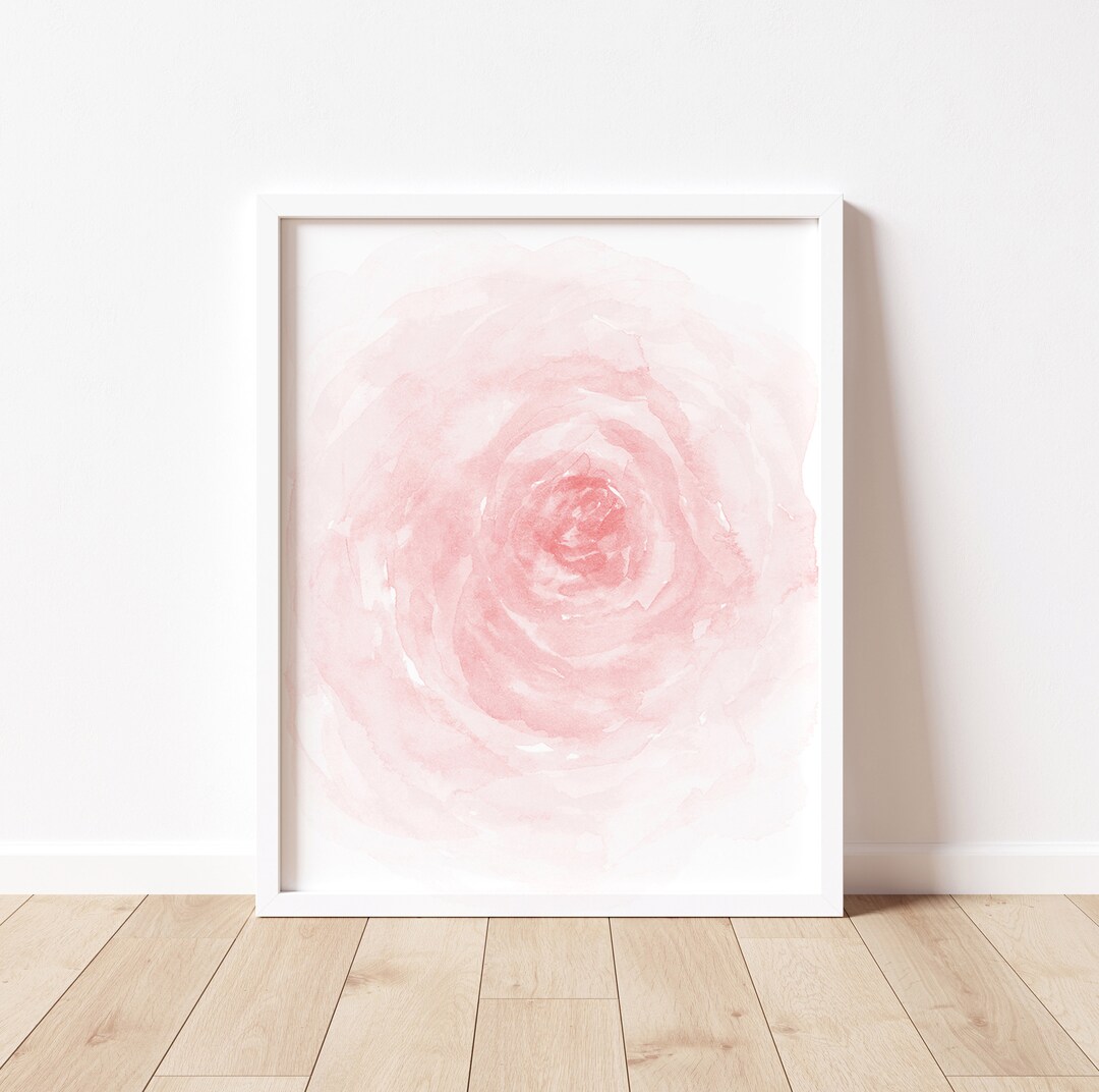 Rose Pink Flower Wall Art, Blush Pink Flower Art Print, Rose Nursery ...