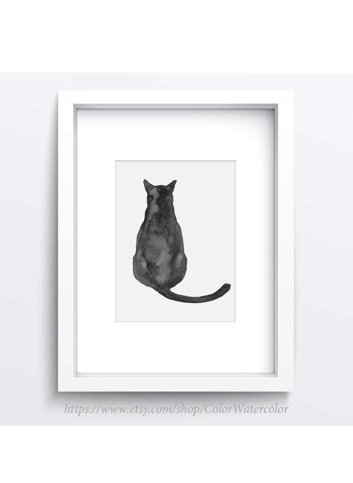 Black Cat Wall Art Black Cat Art Print Black Cat Wall Art Etsy