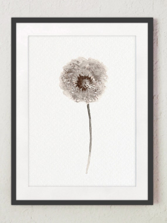 Dandelion Wall Art Taupe Home Decor Dandelion Seeds Etsy
