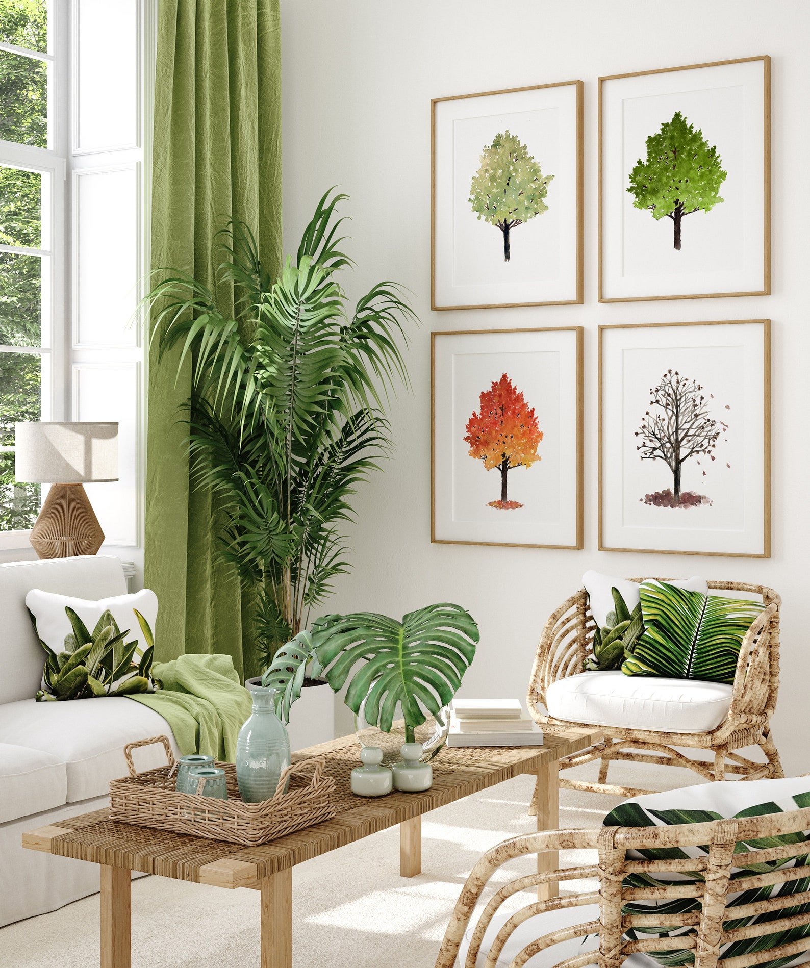 Four Elements Wall Art Four Seasons Wall Art Spring Summer - Etsy