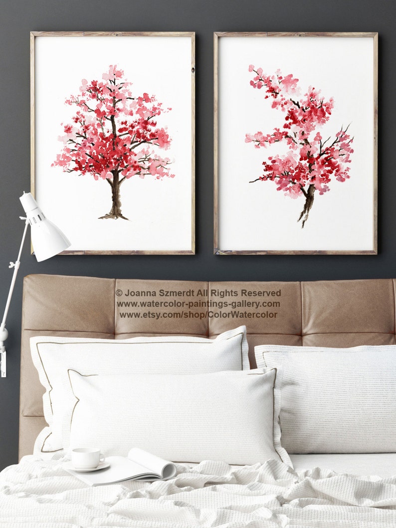 Cherry Blossom Tree Cherry Blossom Set of 2 Gift Idea Etsy