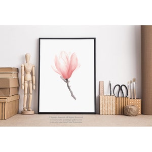 Magnolia Blush Pink Art Print, Magnolia Print Wall Art, Magnolia Flower ...