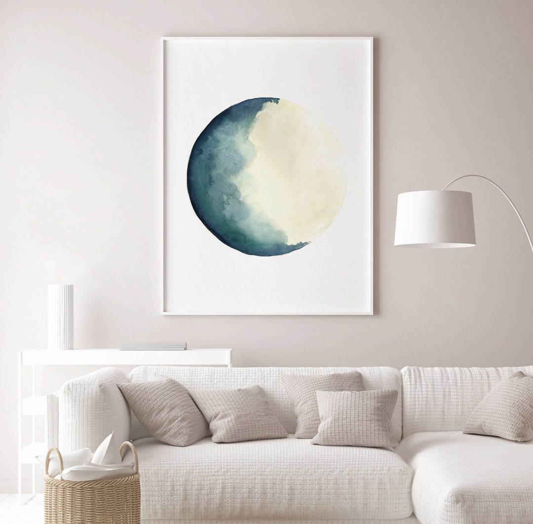 Moon Art Print, Moon Phases Art, Bedroom Wall Art, Moon Phases ...