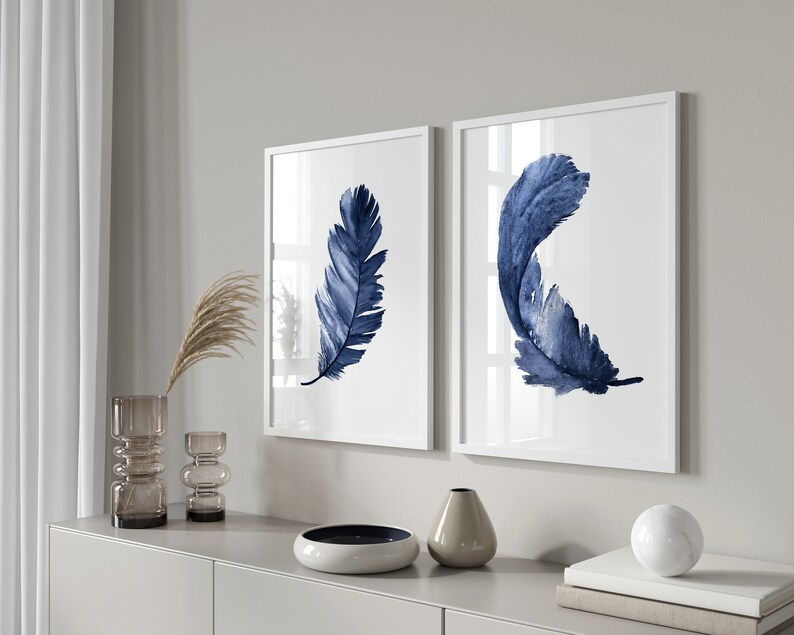 Living Room Decor Living Room Wall Art Print Wall Art Blue Etsy