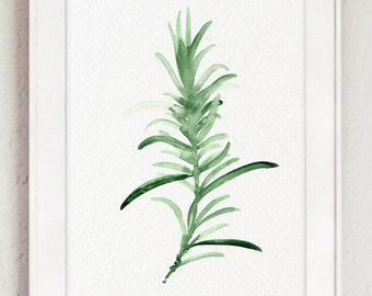 Rosemary Print Wall Art, Green Kitchen Wall Art Print, Herbs Chart Home Garden,  Gift Idea