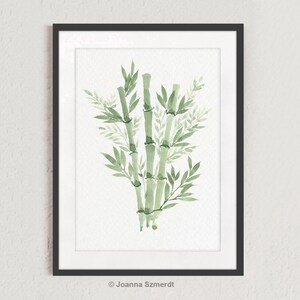 Bambus Wand Kunst Grün Bambus Bündel, Bambus Kunstdruck, Bambusstiel Druck Gemälde