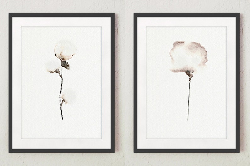 Cotton Wall Art Cotton Art Print Floral Painting Cotton Etsy