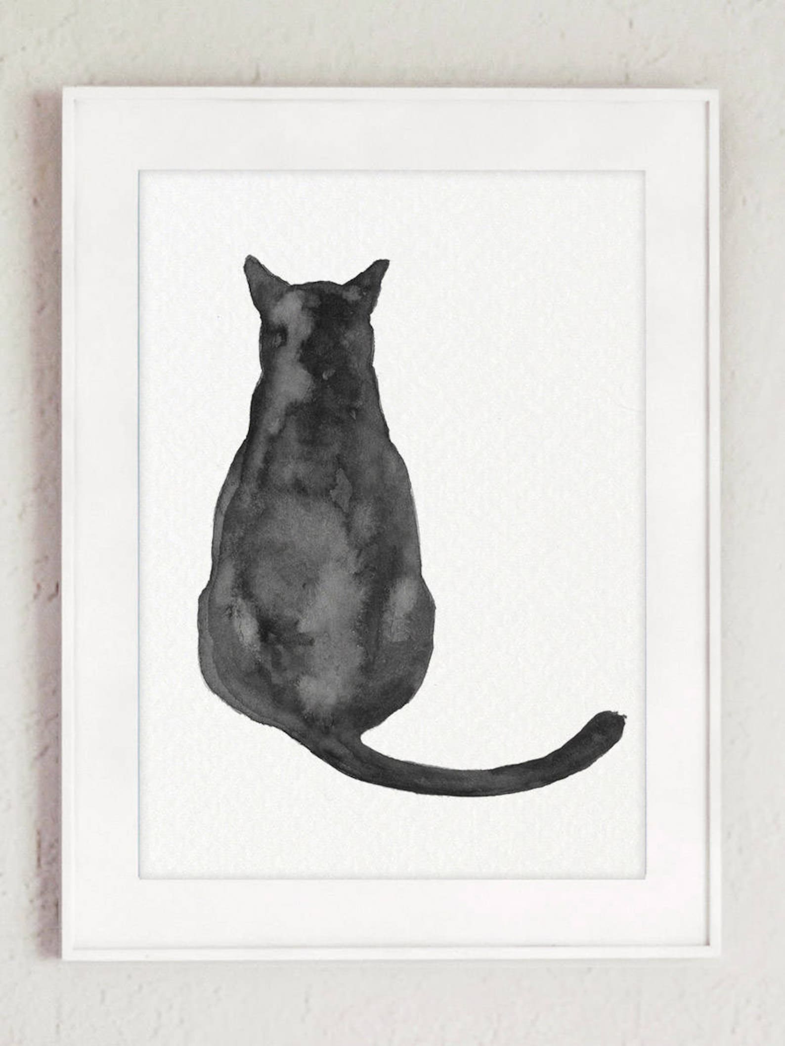 Black Cat Wall Art Black Cat Art Print Black Cat Wall Art Etsy
