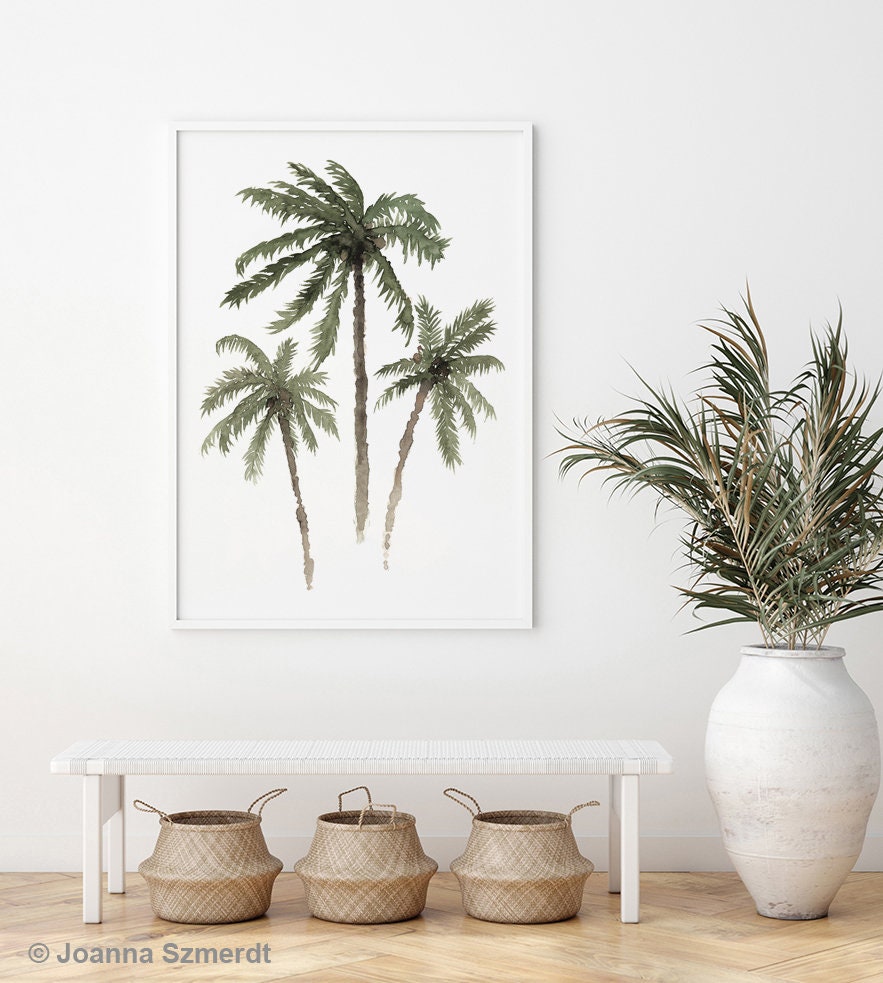 Palms Art Print Palm Tree Prints Palm Watercolor Painting | Etsy