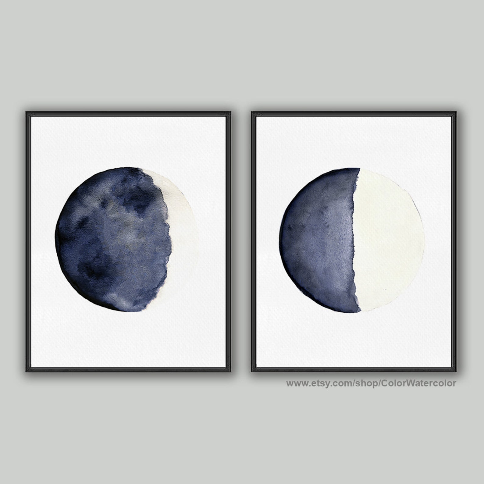 Moon Art Print Full Moon Wall Art Blue Moon Wall Art Moon Etsy
