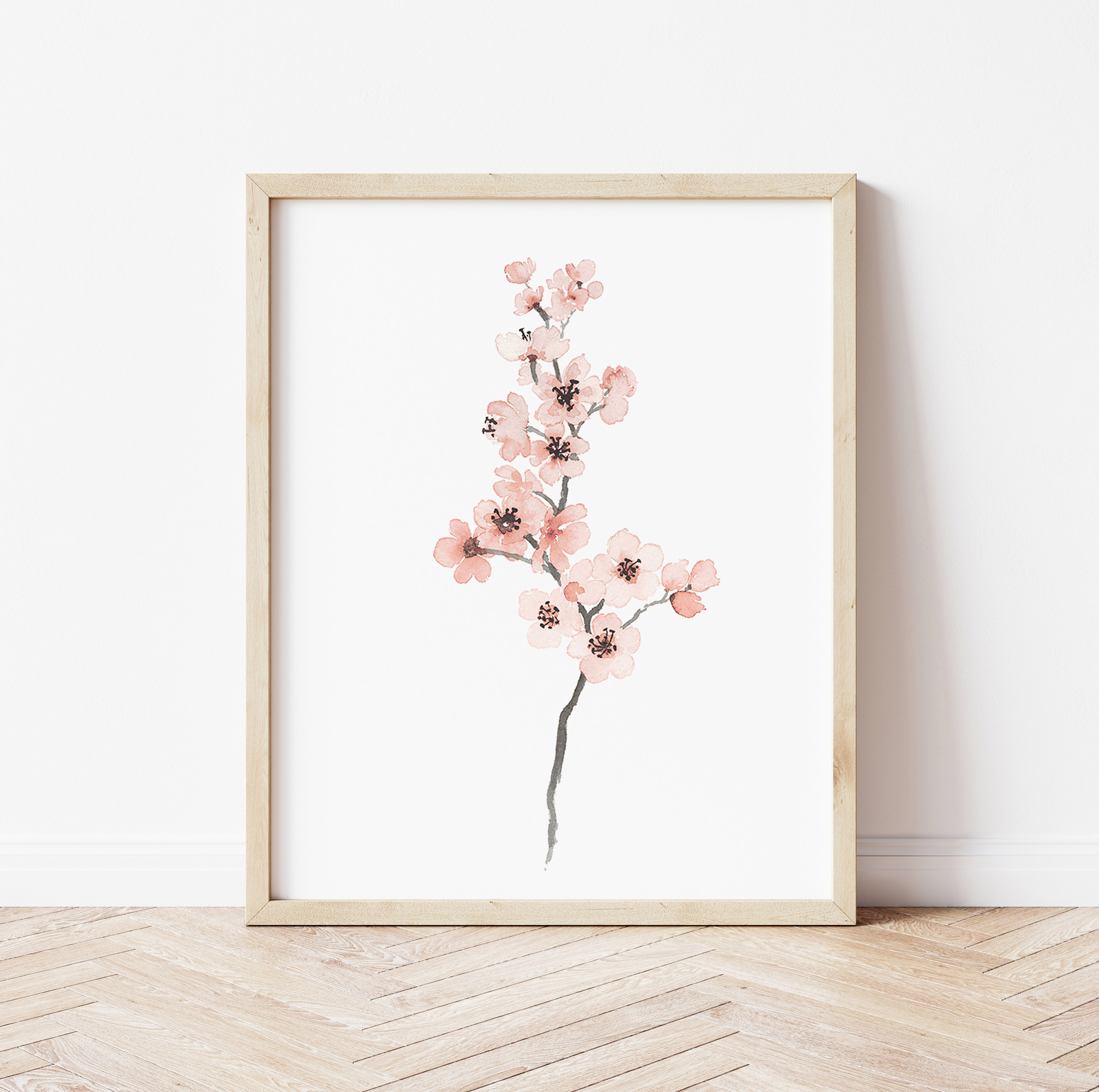 Cherry Blossom Wall Art, Cherry Blossom Art Print, Pink Blush Pink ...