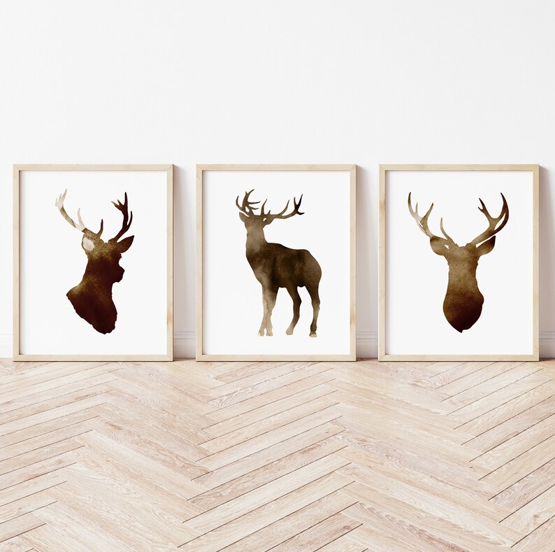 Deer Wall Decor Deer Home Decor Deer Art Print Deer Etsy