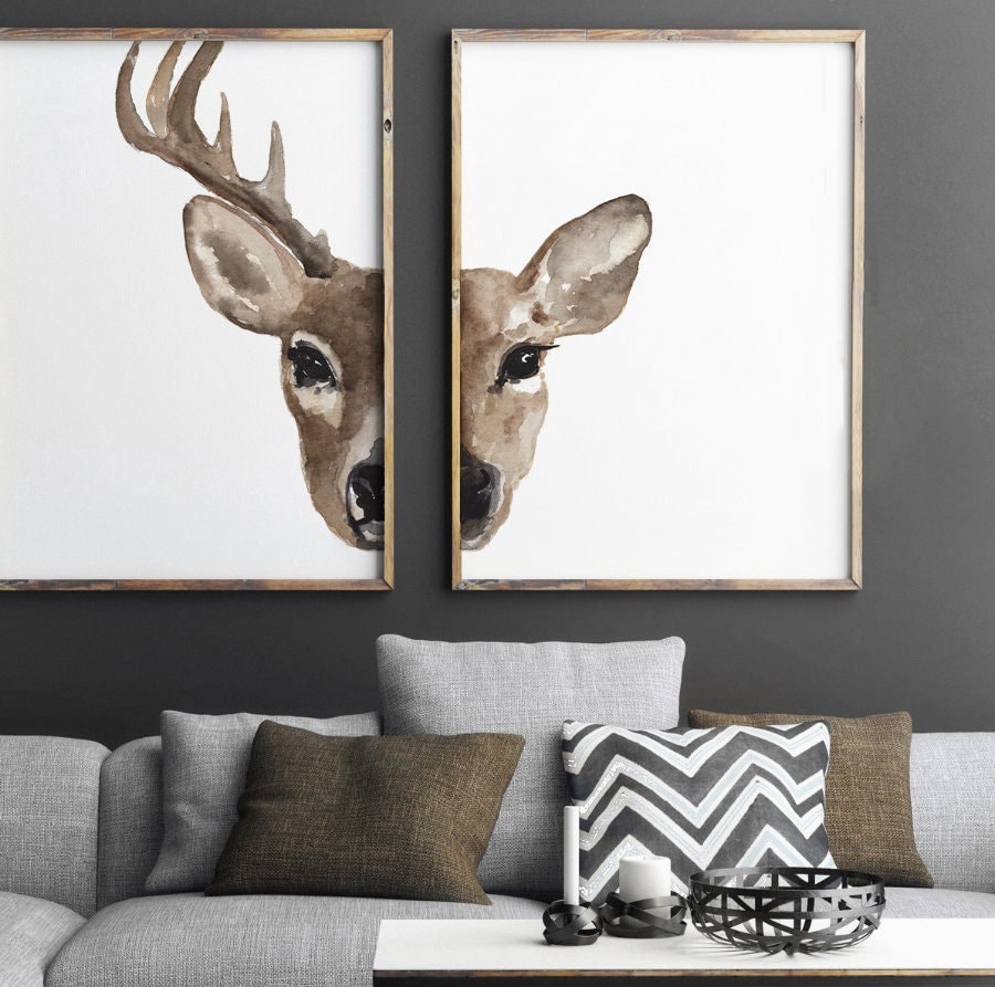 Deer Pictures Wall Etsy